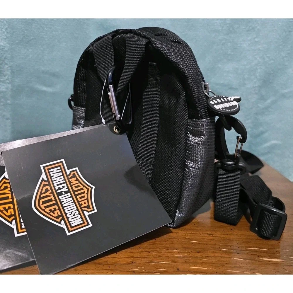 Harley Davidson Small Backpack Nylon Shoulder or Belt Pack Black /Gray